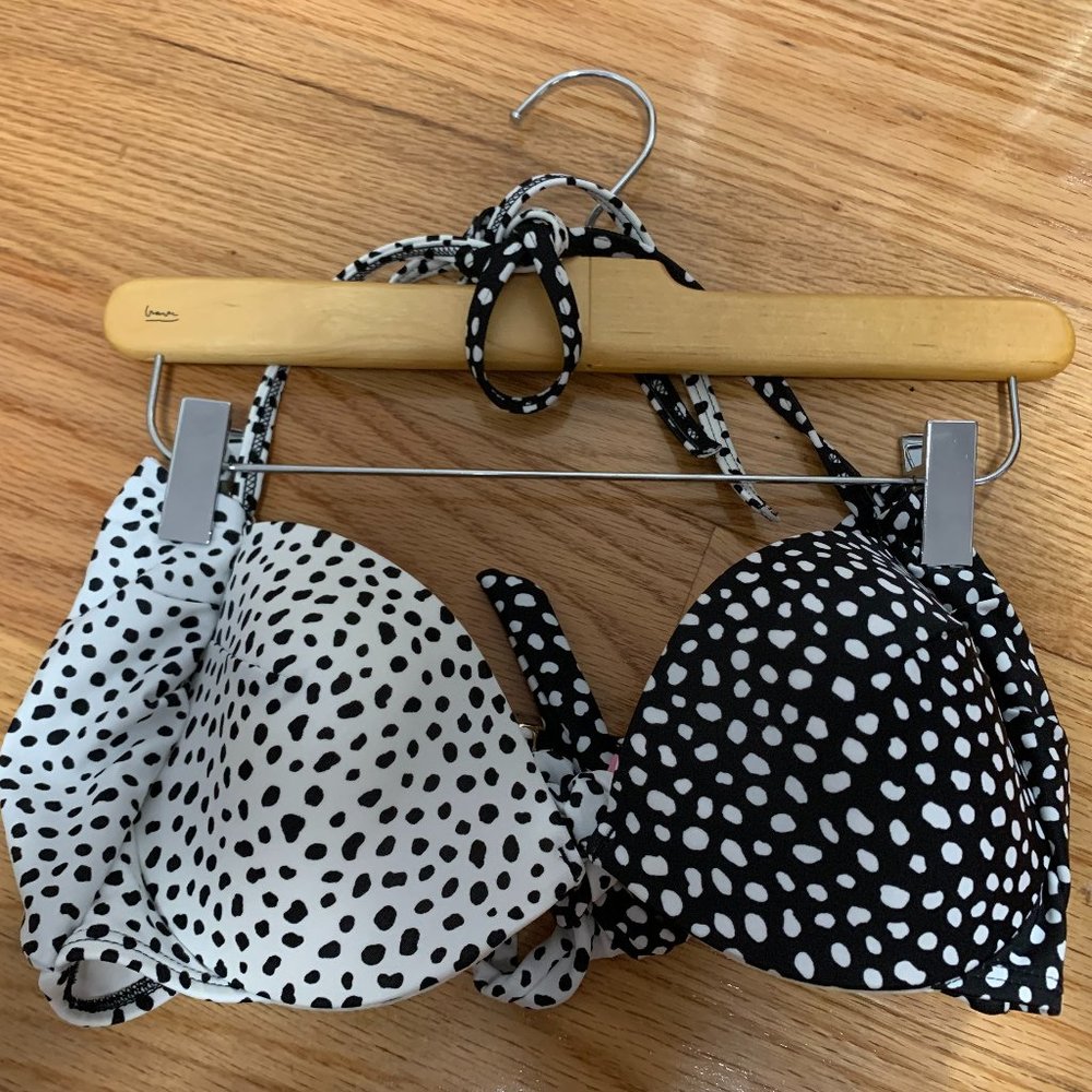 Victoria's Secret (36B) black/ white bikini top
